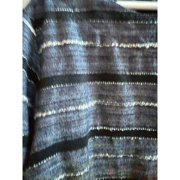 J. Jill Pure Jill Gray Mixed Texture Stripe Body Fit Top sz XL EUC - Picture 4 of 8